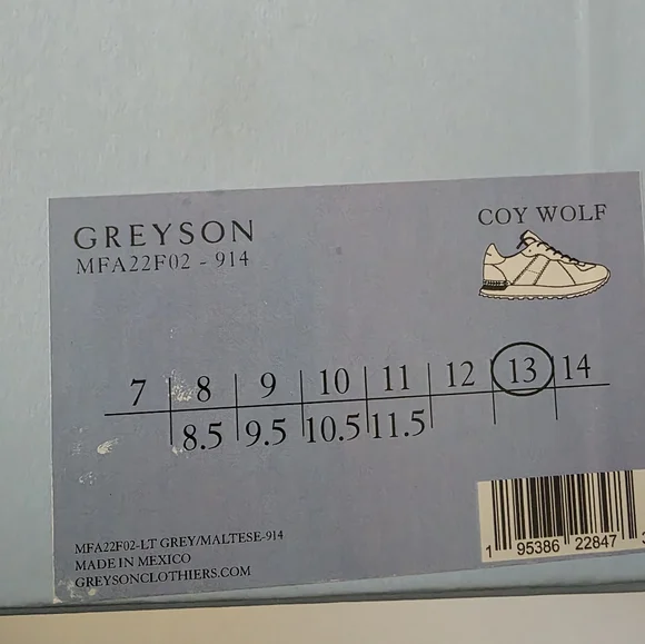 Men's Greyson and White Sneakers - Picture 8 of 9